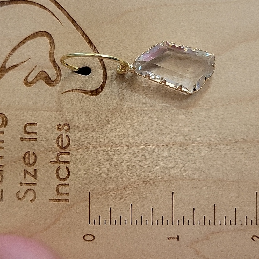 CONVERTIBLE CRYSTAL DROP HOOP EARRINGS - Picture 9 of 10